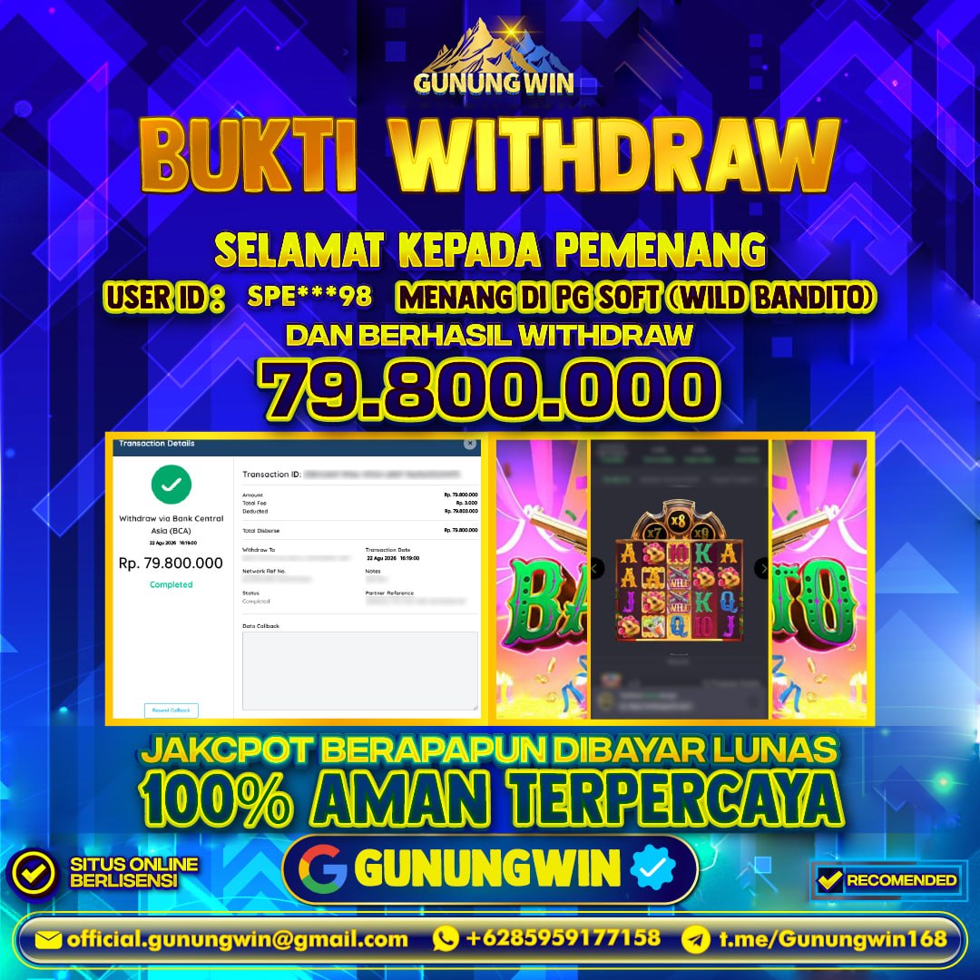 BUKTI WITHDRAW Wild Bandito - Pg Soft Gunungwin